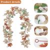 Autumn Harvest Maple Leaf & Pumpkin Vine Wreath for Living Room Decoration, Artificial Flowers & Greenery
