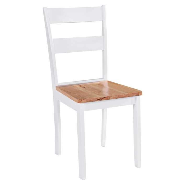 VidaXL 4x Solid Hevea Wood Dining Chairs Dining Chairs Kitchen Furniture Dining Chairs Seats of 245369