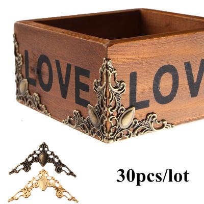 Eckwinkel aus Metall, goldfarben, bronzefarben, 40 mm, für Fotorahmen, Möbelschutz, dekorativ, 30 Stück