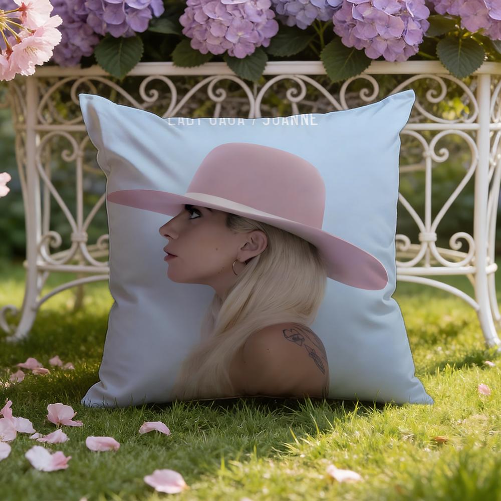 American singerLady G-Gaga Cushion Cover Home & Car Dual-Scene Pillow Cover: Reversible for Premium Comfort
