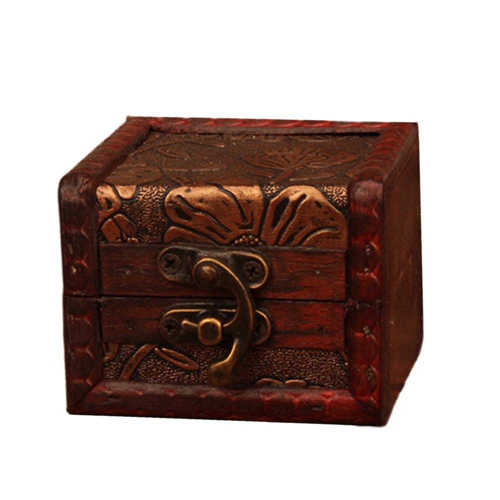 

Коричневая шкатулка для украшений в китайском стиле, винтажная мини-шкатулка, новая шкатулка для сокровищ, украшение для дома A