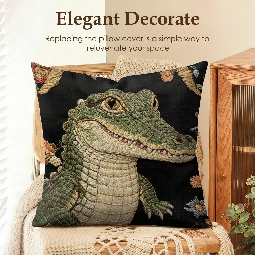 2D Scream Tiere Retro Kissenbezug Natürlicher Leinen Bio-Stoff Beidseitiger Druck Sofa Heimdekor Geschenk Kissenhülle