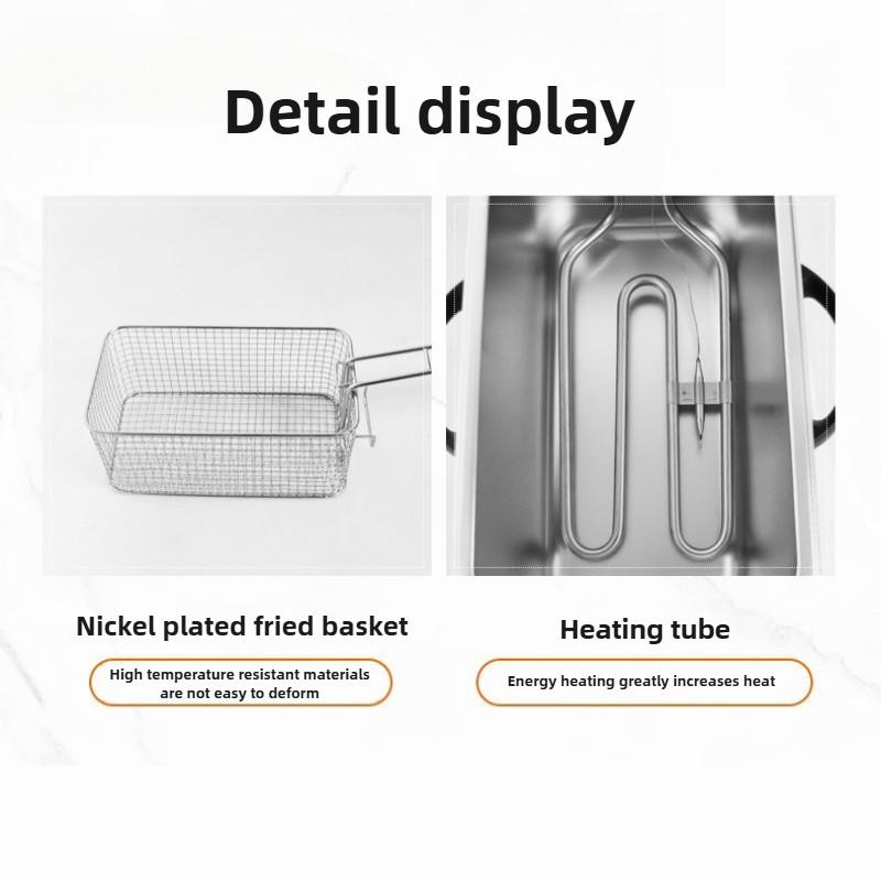 Large Capacity Electric Fryer Desktop Precision Temperature Control Oil Fryer Kitchen Multifunctional French Fry Machine
