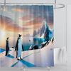 Cat Dog Funny Cartoon Creative Personality Shower Curtains Cute 3D Printed Pvc Fabric with Hooks Waterproof Bathroom Decoration