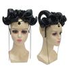 Halloween Antelope Horn Dark Rose Headband for Cosplay and Costume Party Decoration