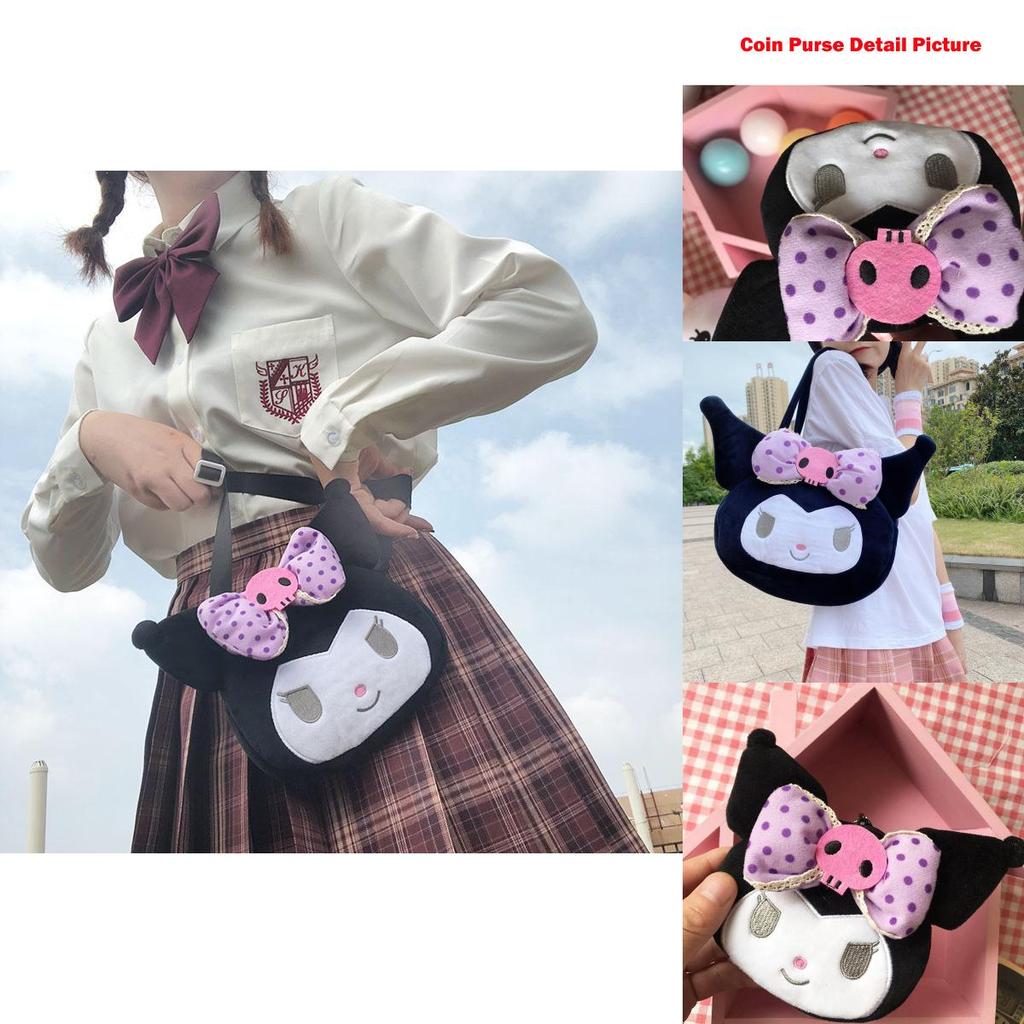 Adorable Kuromi Plush Handbag For Women And Girls Featuring Cute Kawaii Design