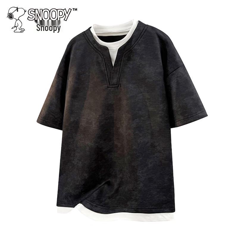 Snoopy Men s Tie-Dye V-Neck Short Sleeve T-Shirt 4XL