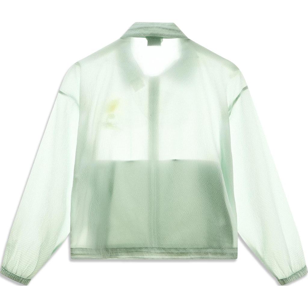 Li Ning Color Block Letter Zipper Collar Loose Windbreaker Women Outerwear Ice-Green AFDU366-5