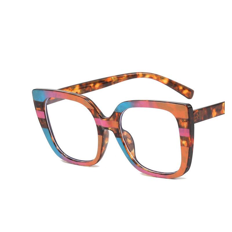 

Радужная квадратная плоская зеркальная упаковка с цветком, очки с большой оправой, упаковка с цветком