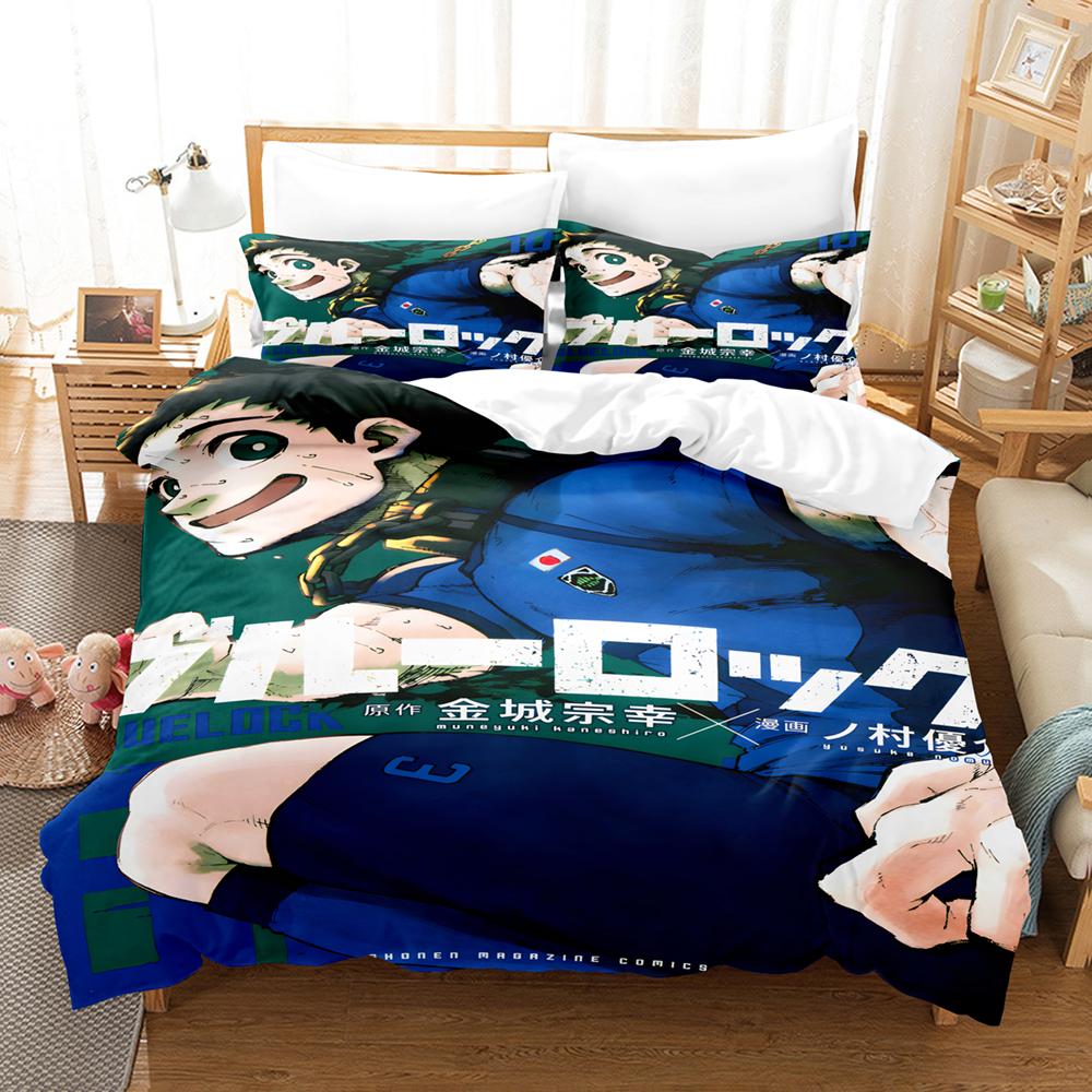 Blue Lock Bedding Set Hot Anime Duvet Cover Set King Queen Twin Double Size Comforter Cover Set For Teens and Boys Anime Lover
