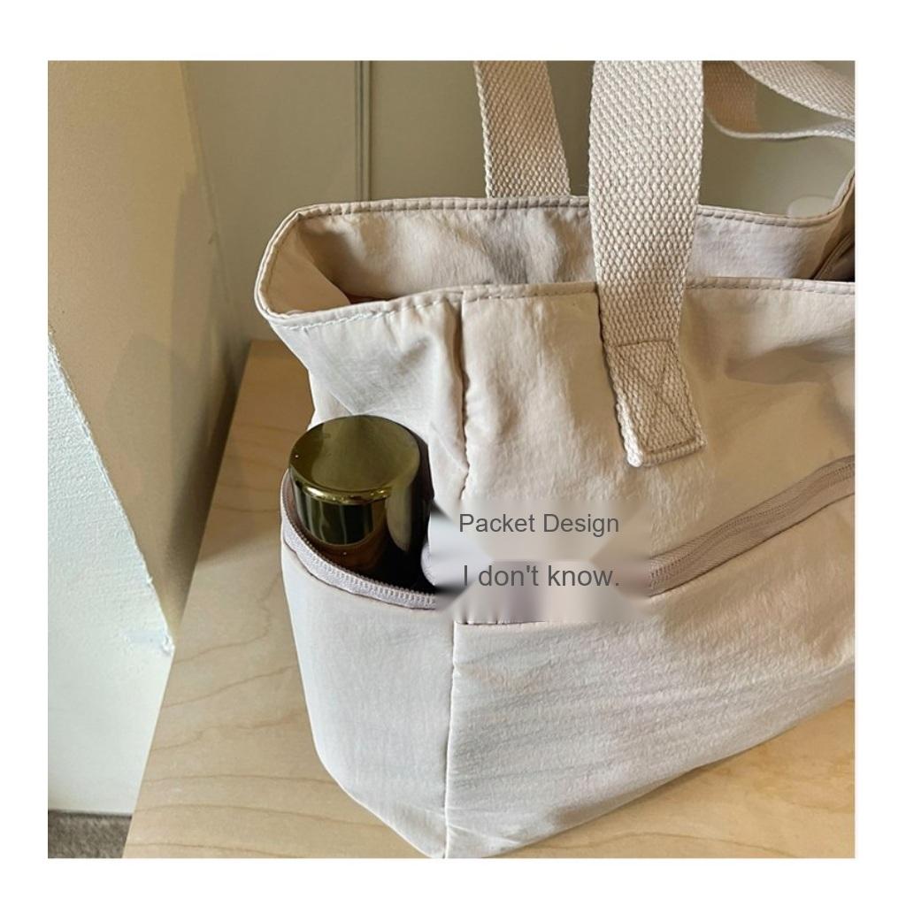 Shoulder Bag Women Canvas Multi Compartment Zipper Storage Daily