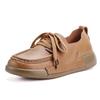 Women Casual Laceup Loafers Comfort Soft Sole Daily Walking Shoes Fashion Round Toe Flat Genuine LeatherShoes Outdoor Travel