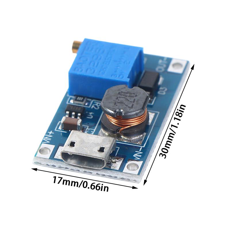 10Pcs Mt3608 Adjustable Step Up Module Voltage Regulator Micro Usb Type-C Plug 2V-24V To 5V-28V 2A Boost Plate Step Up Module