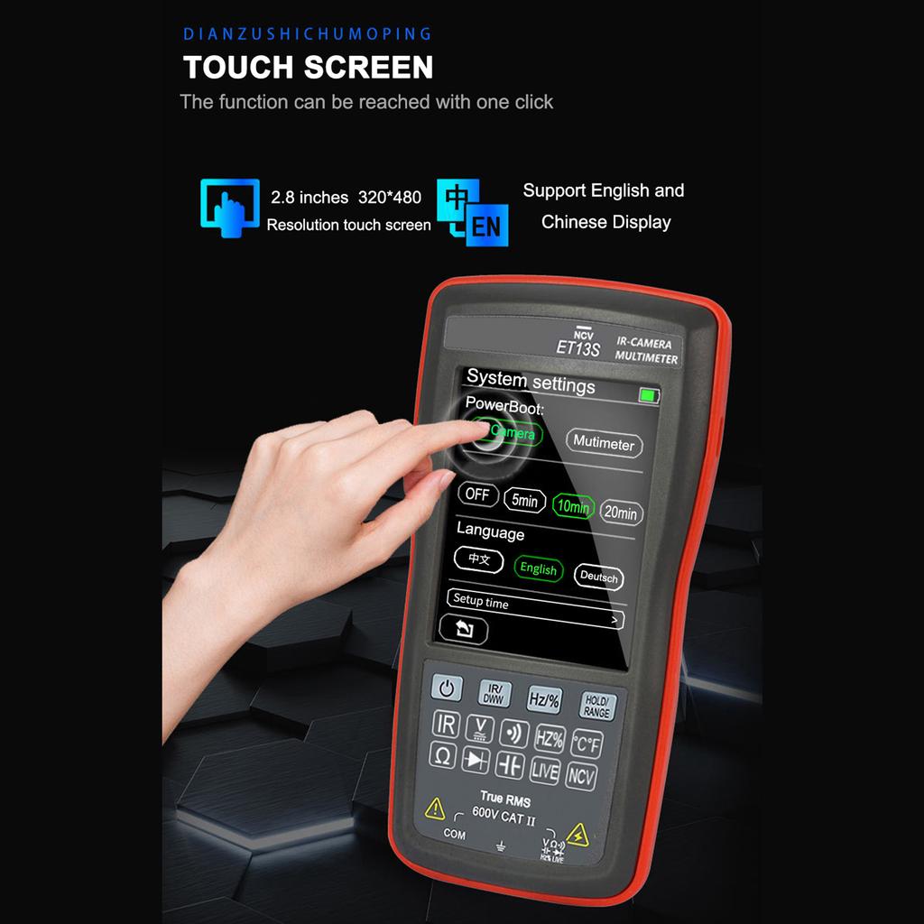 Thermal Imager with Multimeter Function Infrared Camera 192x192 Resolution 2.8 Inch LCD Screen 9999 Counts Voltage