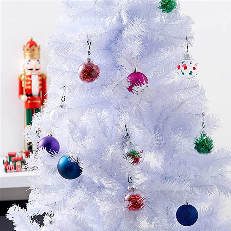 24PCS Clear Plastic Fillable Christmas Balls 8cm DIY Xmas Tree Ornament Decoration Arts Crafts
