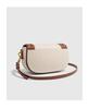 2024 Women's Color Block Saddle Bag: Fashionable Versatile Canvas with Wide Strap, Single Shoulder & Crossbody Style