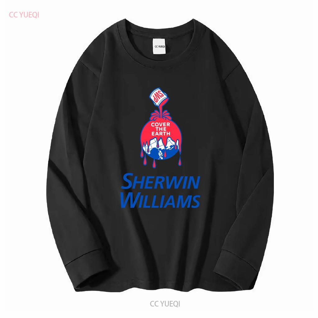Sherwin Williams Logo Mens Black T shirt Size S 3XL long or short sleeves vintage Washed fashion Comfortable Stretched