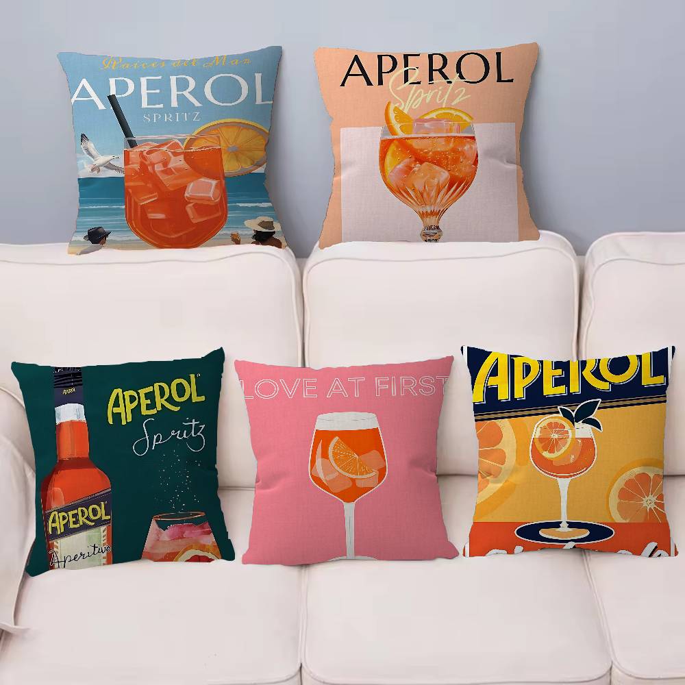 Kissenbezug mit Mojito-Motiv, Aperol-S-Spritz-Motiv, bedruckter Kissenbezug für Sofa