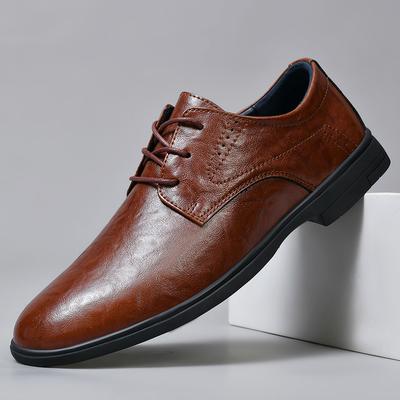 Sapatos Oxford de couro genuíno masculinos, sapatos clássicos antiderrapantes de borracha, sapatos de negócios, sapatos casuais de couro para homens, calçados formais para áreas externas