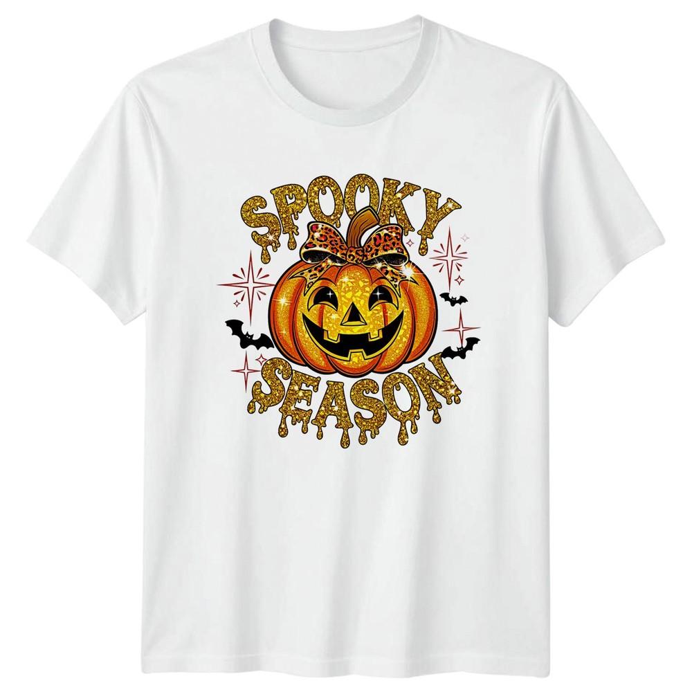 Spooky Season Pumpkin Halloween Unisexs Unisexs Graphic Tee Jackolantern Bats S