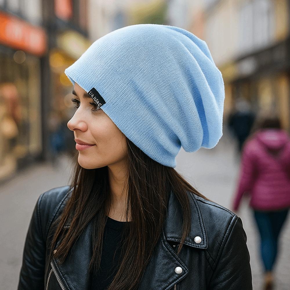 Double Layer Knitted Outdoor Baggy Skullcaps Polyester Fashionable Baotou Hat  Outdoor