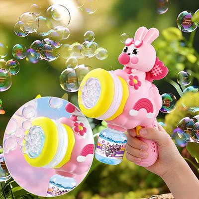 Electric Bubble Blower Rabbit Automatic Bubble Machine for Kids Colorful LED Lights Outdoor Toy for Birthday Party Fun Gift for Toddlers Girls