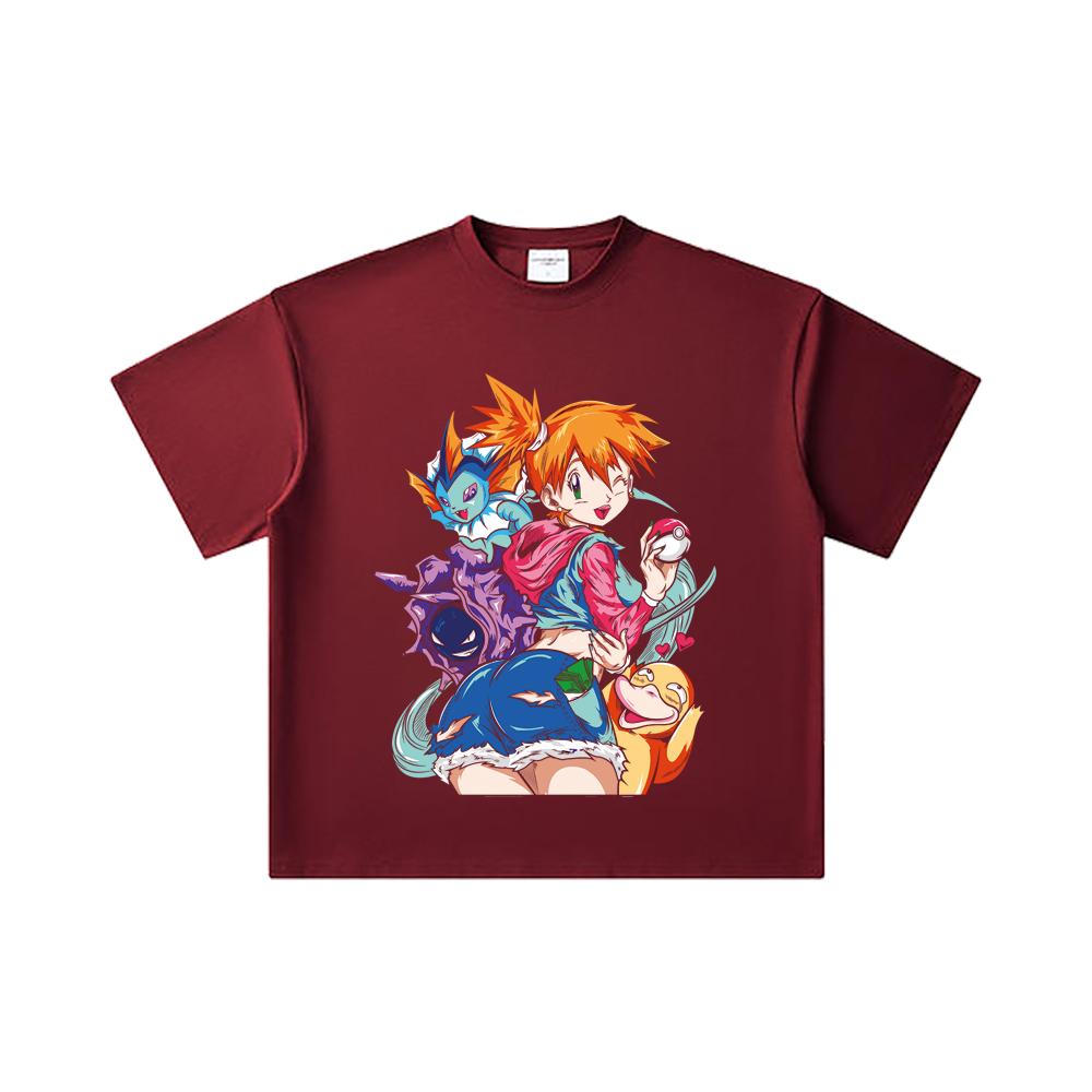 

260 GSM Double Yarn 32 Count 100% Cotton Pokemon V17 Misty Print Unisex Heavy Cotton T Shirt 2XL