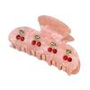 Yousheng Hair Claw Sparkling Rhinestones Inlaid Cherry Decorative Pattern Back Head Hair Clip Large Wide Tooth Design Hair Clip Versatile Hair