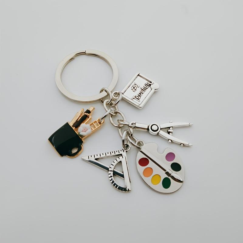 

Graduation Keychain: Oil Black Pen Holder, Drawing Board & Pendant Gift for Teacher or Classmate.