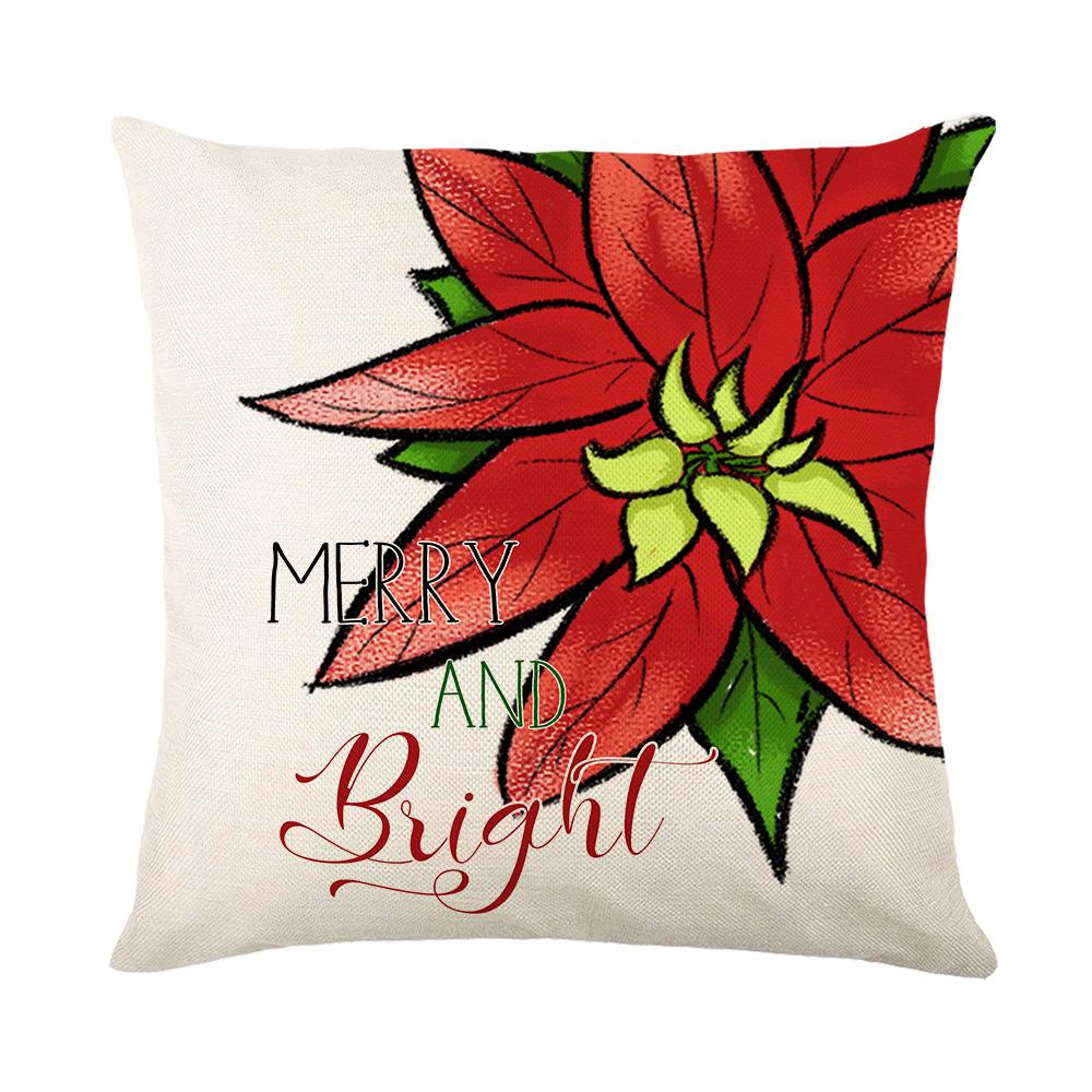 New Christmas Pillow Cover Polyester Printed Living Room Home Sofa Cushion Cover Pillow