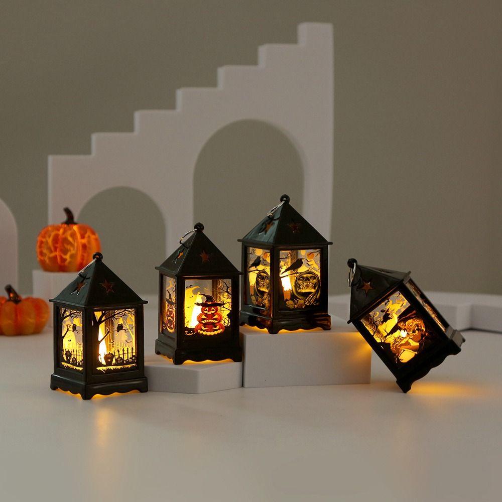Witch Candlestick Wind Lamp Pumpkin Halloween Wind Lantern Portable Bar