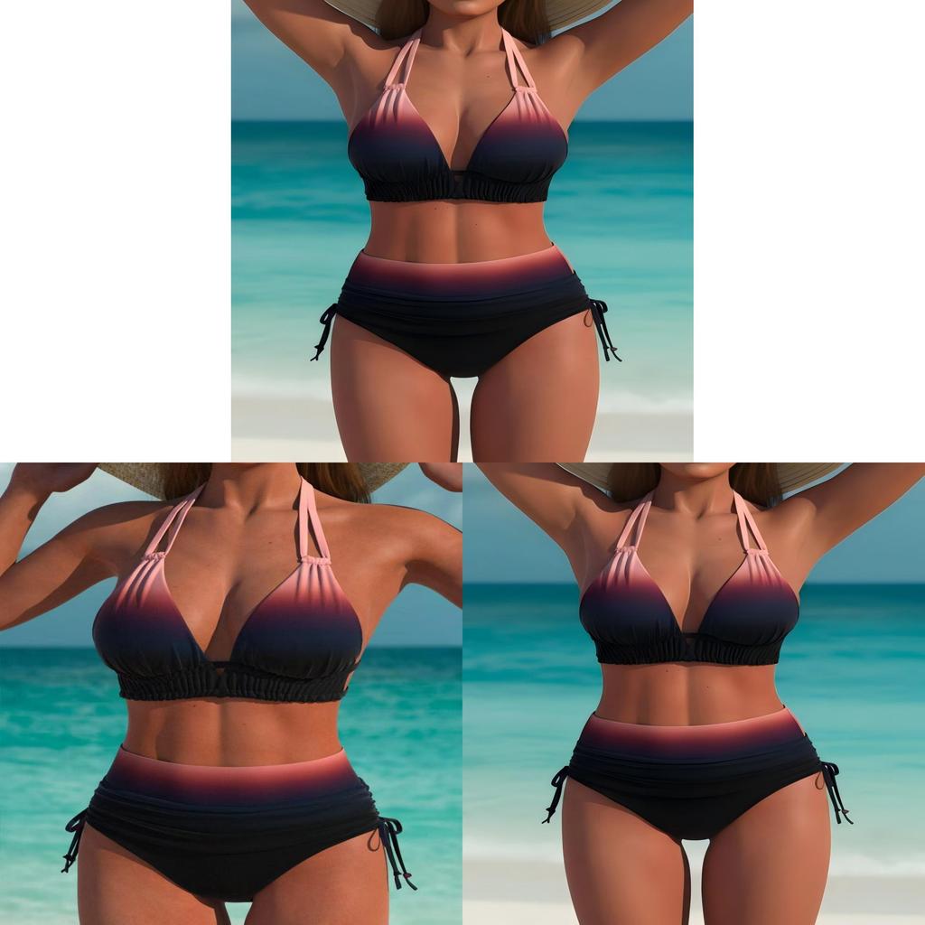 Fashionable Women Bikini Set With Polyester Fabric And Seamless Triangle Pant For Beach Vacation