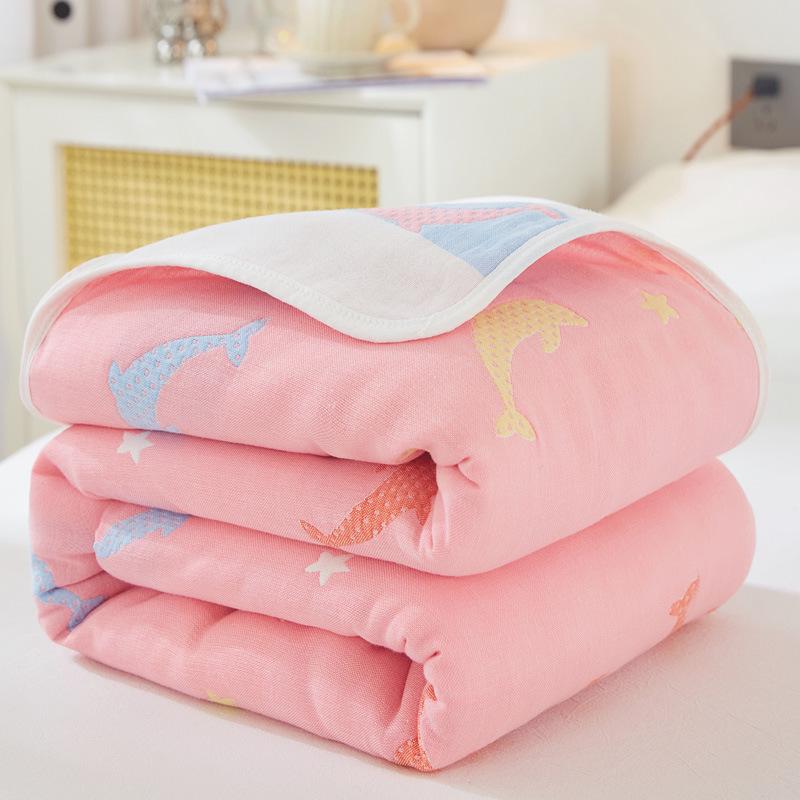 Soft Pure Cotton Gauze Quilt: Baby Swaddle, Stroller & Sofa Blanket