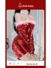 Domila Women's Patchwork One-Shoulder Strapless Christmas Bodycon Dress