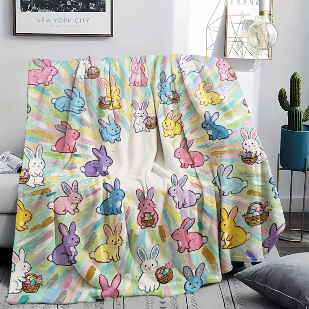 1 Stück Süße Cartoon-Print Flanelldecke, Hohe Qualität, Bequem für Alle Jahreszeiten, Heimdekoration, Wärme und Komfort, Perfekt für Weihnachtsgeschenke W47