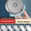 Black Universal Five-Speed Air-Boost Shower Head For Bathroom