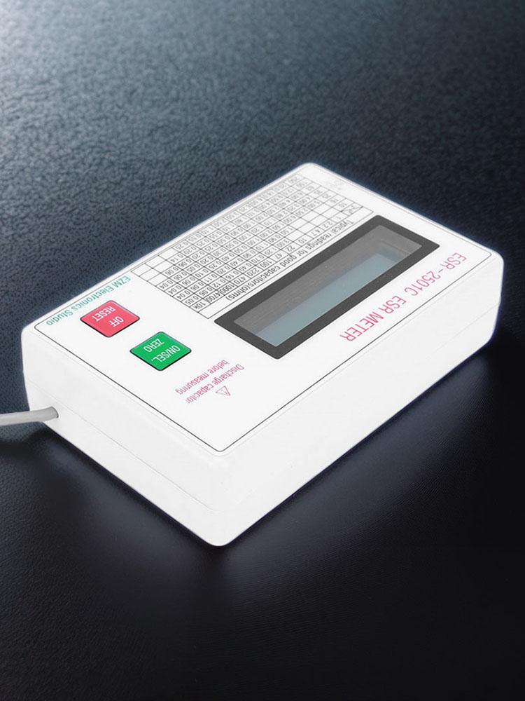 ESR Capacitor Tester Test In Circuit Capacitance Meter W/ Test Leads Clip Battery LCD Display ESR Meter Smart Shutdown Function