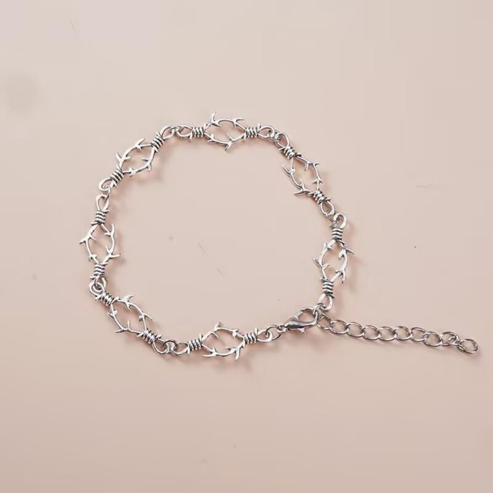 Neues kleines Dornen Eisen Unisex Armband für Damen, Hip Hop Gothic Punk Stil, Stacheldraht Kleiner Dorn Armband Halskette Geschenk