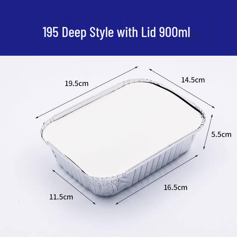 KaShiCong Rectangular BBQ Tin Foil Pans with Lids