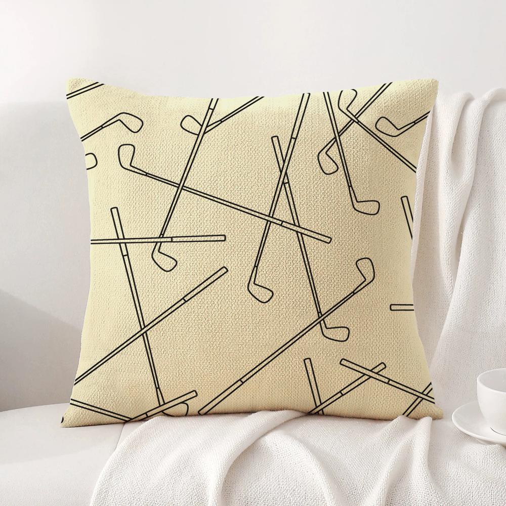 Funny Golf Cushion Cover Natural Linen Organic Fabric Double-Sided Printing Sofa Home Decor Gift Pillow Cover
