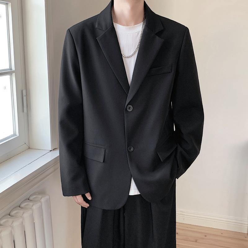 2025 Men Handsome Casual Blazers Men Leisure Loose Suit Jackets Trendy Male Daily Streetwear All-Match Korean Suit Black Blazer