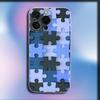Autism Support Puzzle Pattern Phone Case For iPhone 16,15,14,13,12,11 Plus,Pro,Max,XR,XS,X,Plus,SE,Mini Transparent Soft Cover