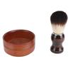 Wood Shaving Brush Set Grooming Kit Synthetic Hair Removes Debris Shaving Brush and Bowl for Men