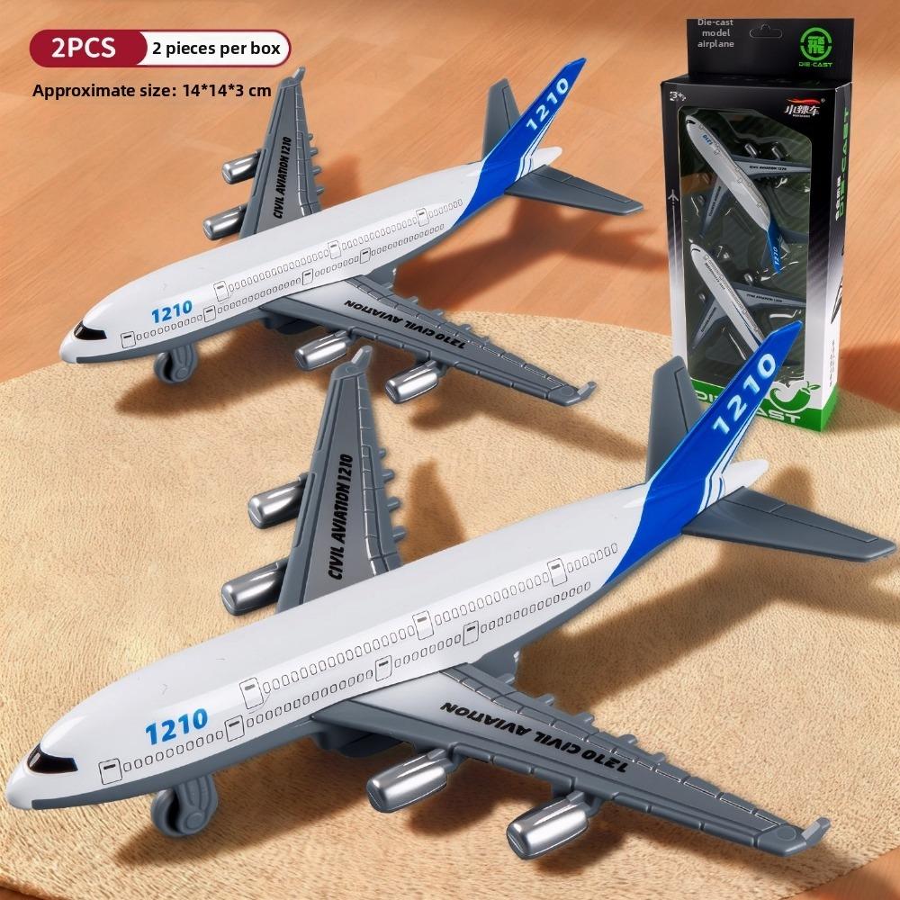 

2pcs Alloy Inertia Airplane Airliner Toys Force Control Transporter Plane Model Boy Girls Gift 2pcs/box