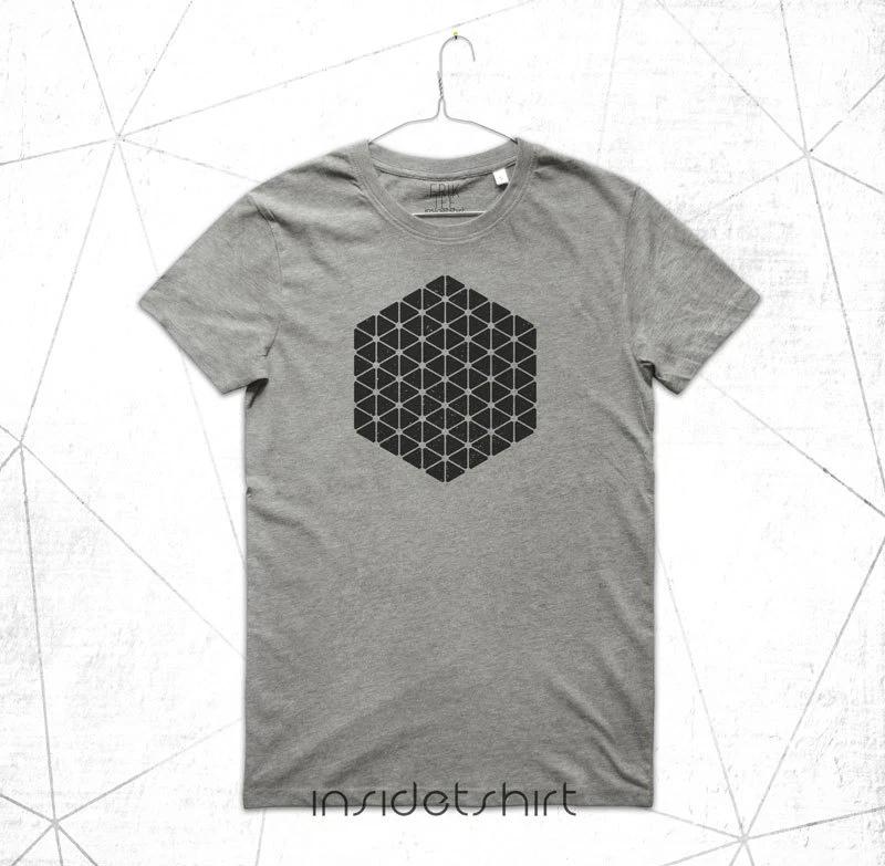 

HEXAGON T-SHIRT knit graphic architecture geometric design art T-SHIRT MAN 4XL