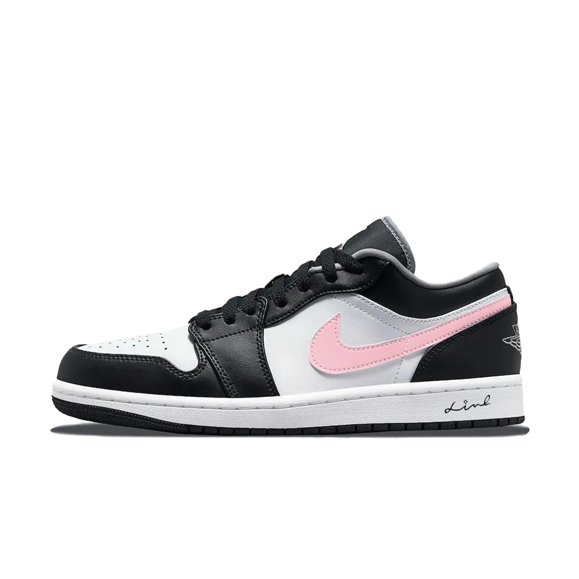 

Jordan Air Jordan 1 Elf Pink Hook Cushioning, Wear Resistant Low top Vintage Basketball Shoes Unisex Black Pink 553558-040(Team855-) 43