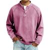 Men S Vintage Washed Stand Collar Long Sleeve Loose Solid Color Sweatshirt