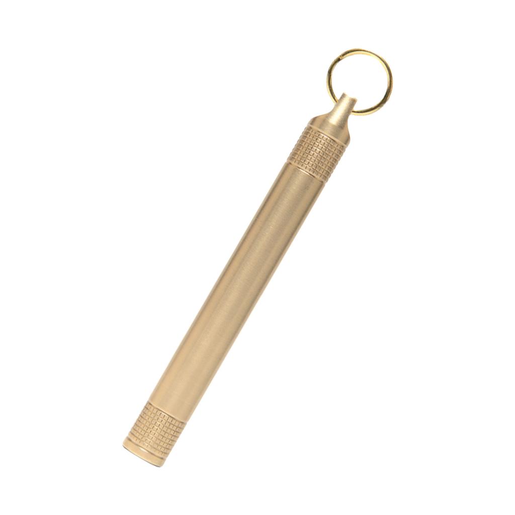 Brass Seal Bottles Waterproof Canister Keychain Toothpick Bottle Outdoor Camping Tool Pocket Pills Case Holder