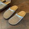 Thick-bottomed fishing net bag head half slippers women's summer wear 2025 new one-pedal hollow mesh cool slippers