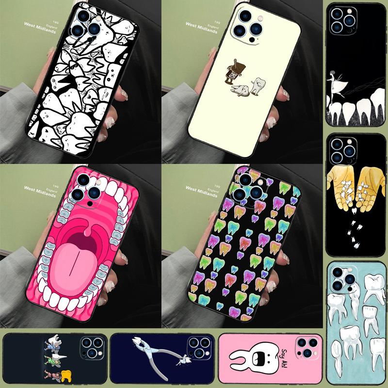 Dentist Tooth Funda Case For iPhone 15 14 16 Pro Max 11 12 13 Pro Max Mini XR 16e 16 15 Plus Phone Cover